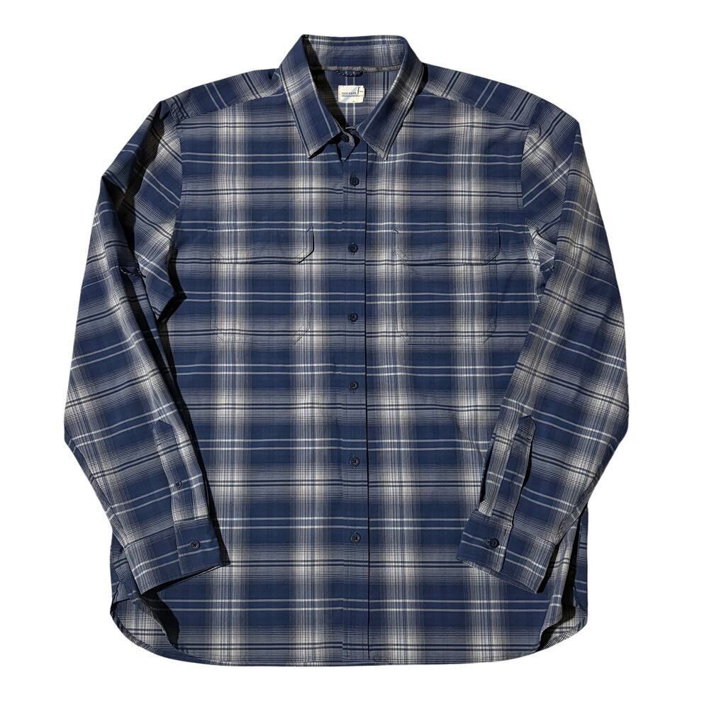 Fair Harbor Performance Plaid Long Sleeve Button Down‎ Up Shirt Pockets Size XL